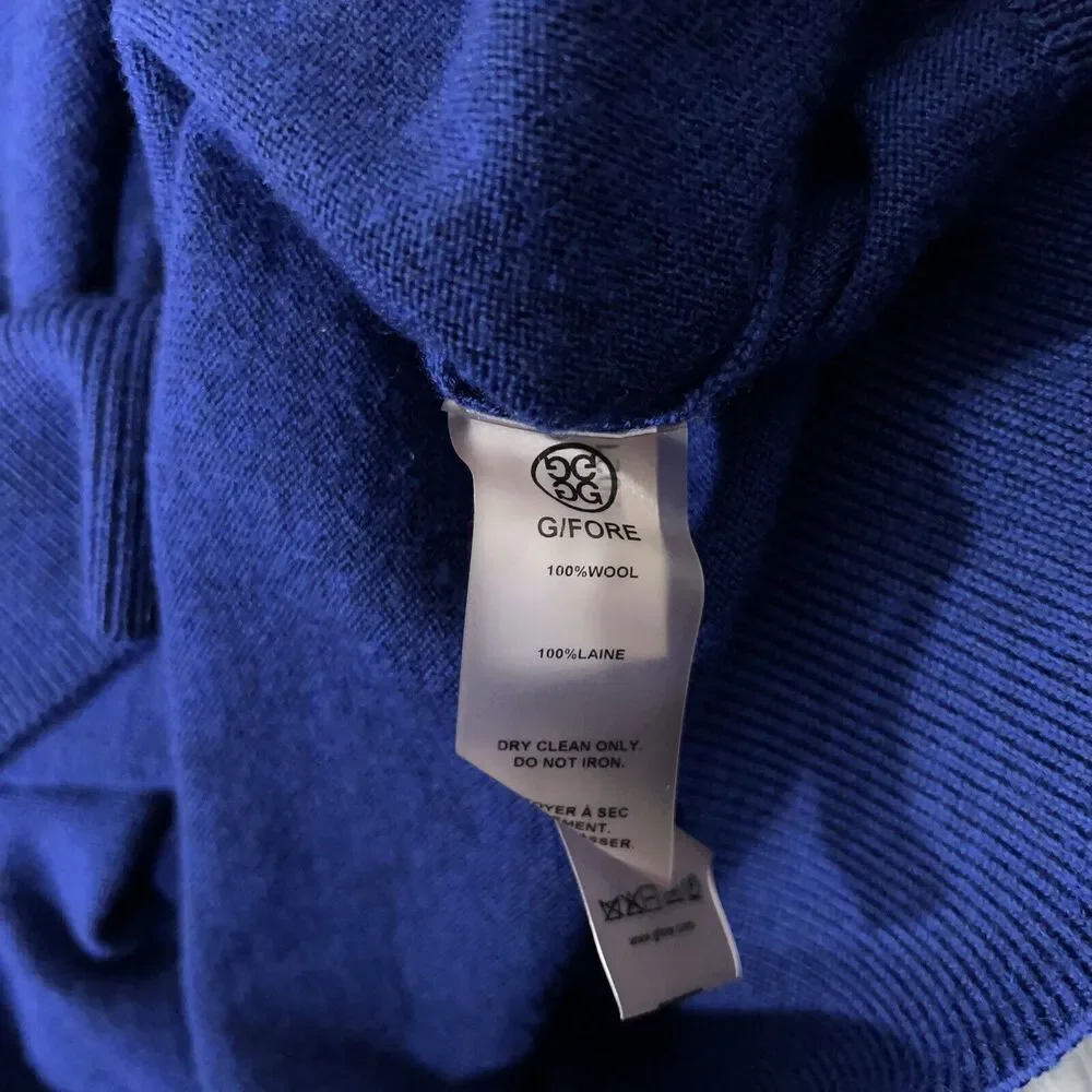 G Fore Adult Sweater Mens XXL Blue Purple Wool Solid Pullover Long Sleeve Mens